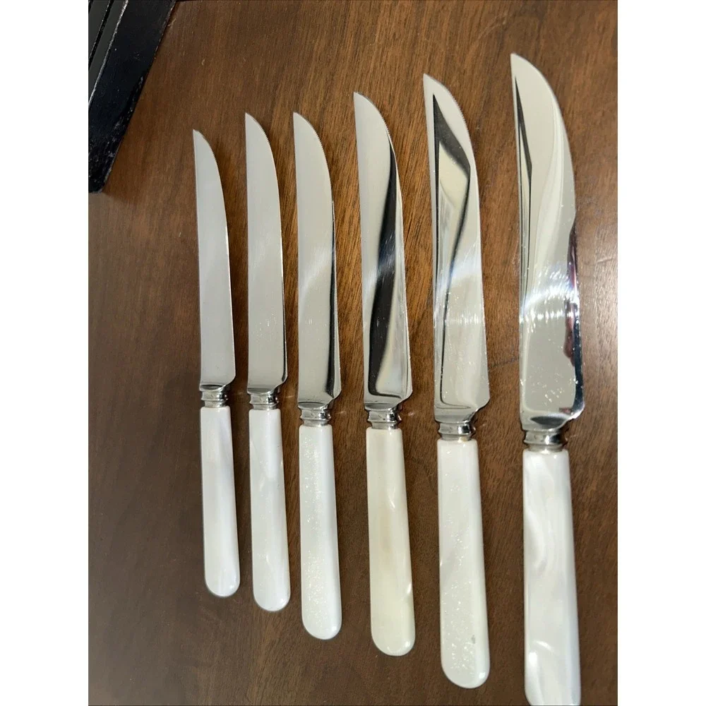 Sheffield Stainless Butter Knives In Box Set Of 6 Vintage